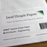A4 Graph Paper 1/4 Inch 0.25" Squared Imperial - 30 Loose-Leaf Sheets