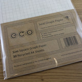 A4 Graph Paper 10mm 1cm Squared, 100% Recycled, Plastic Free, 30 Loose Sheets