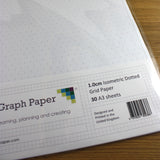 A3 Isometric Dotted Grid Graph Paper 10mm 1cm - 30 Loose-Leaf Sheets
