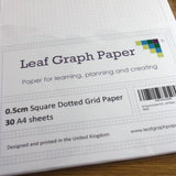 A4 Square Dotted Grid 5mm 0.5cm Graph Paper - 30 Loose-Leaf Sheets - Grey Dots