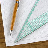 A5 Axonometric Graph Paper 10mm 1cm Triangles - 30 Loose-Leaf Sheets - Grey Grid