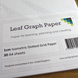 A4 Isometric Dotted Grid 10mm 1cm Graph Paper - 30 Loose-Leaf Sheets