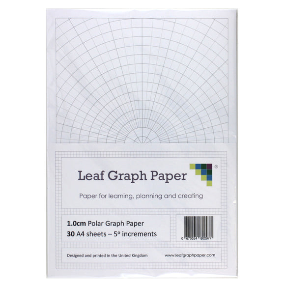 A4 Polar Graph Paper 5 Degree Increments - 30 Loose-Leaf Sheets