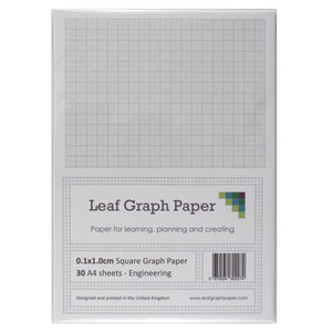 A4 Graph Paper 1mm 0.1cm Squared - 30 Loose-Leaf Sheets