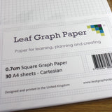 A4 Graph Paper 7mm 0.7cm Squared - 30 Loose-Leaf Sheets - Grey Grid