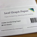 A4 Handwriting Paper Pack 3 Line Style - 30 Loose-Leaf Sheets - Teaching Resource