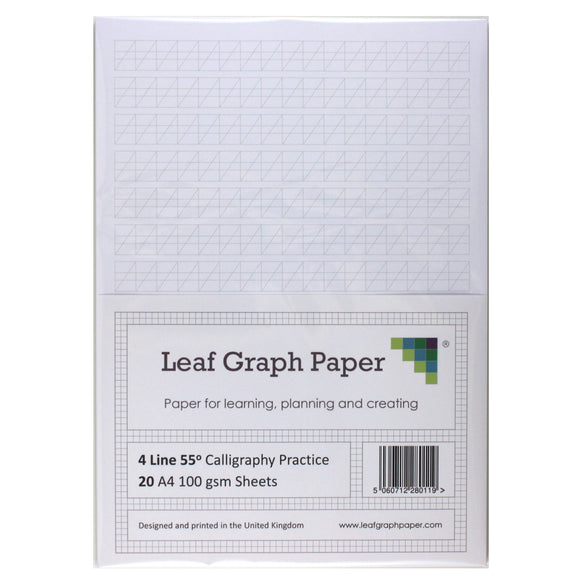 Calligraphy Practice Paper, 4 Line Style 100gsm , A4 Loose-Leaf 20 Sheet Pack