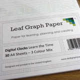 Learn to Tell Time - Digital Clock Faces - 30 A4 Loose-Leaf Sheets - Teaching