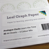 A4 Learn to Tell Time - Analogue Clock Faces - 30 Loose-Leaf Sheets - Teaching Resource