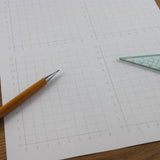 A4 Quadrant Coordinate Paper, Single Quadrant x4, 10mm 1cm Squared, 30 Sheet Pack