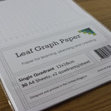A4 Quadrant Coordinate Paper, Single Quadrant x2, 10mm 1cm Squared, 30 Sheet Pack