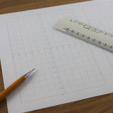 A4 Quadrant Coordinate Paper, Four Quadrant x2, 10mm 1cm Squared, 30 Sheet Pack