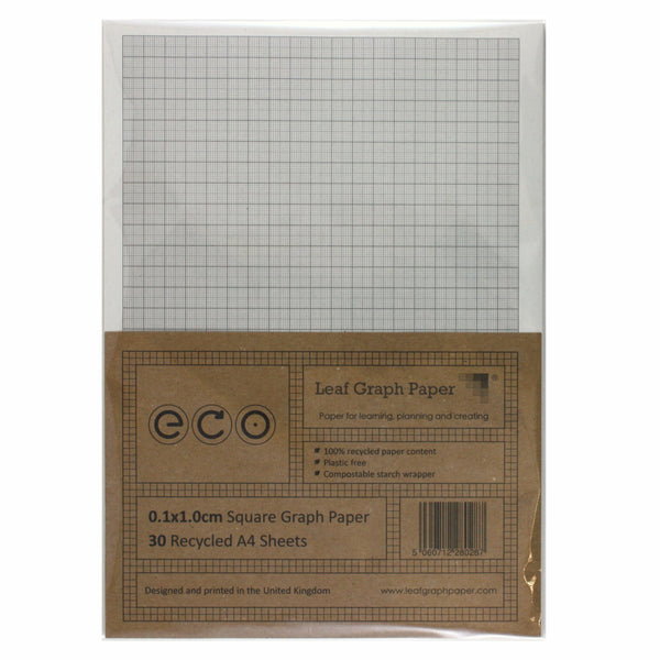 A4 Graph Paper 1mm 0.1cm Squared Engineering, 30 Loose-Leaf Sheets, Grey  Grid