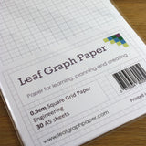 A5 Graph Paper 5mm 0.5cm Squared Engineering - 30 Loose-Leaf Sheets