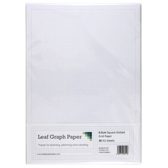 A3 Dotted Grid Paper 5mm 0.5cm Squared - 30 Loose-Leaf Sheets