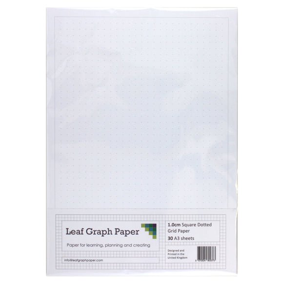 A3 Dotted Grid Paper 10mm 1cm Squared - 30 Loose-Leaf Sheets