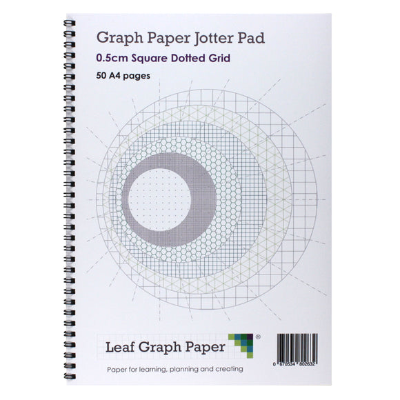 A4 Square Dotted Grid 5mm 0.5cm Graph Jotter Pad - 50 Pages