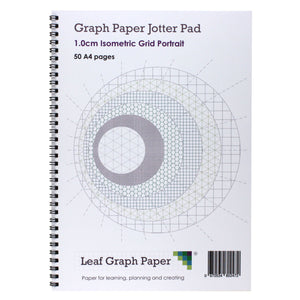 A4 Isometric Graph Paper 10mm 1cm, Jotter Pad 50 Portrait Pages