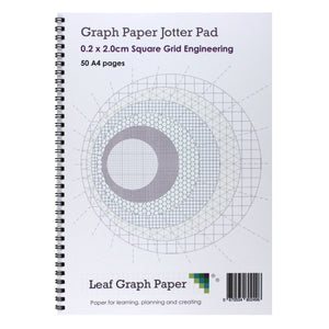 A4 Graph Paper 2mm 0.2cm Squared Jotter Pad - 50 Pages Engineering Style