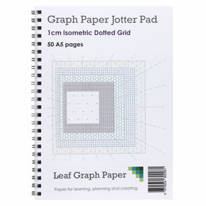 A5 Isometric Dotted Grid 10mm 1cm Graph Jotter Pad - 50 Landscape Pages