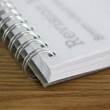 A5 Revision Note Cards - 70 wire-bound pages, 160gsm white card, frosted cover