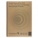 A4 Graph Paper 1mm 0.1cm Squared, 100% Recycled Jotter Pad, 56 Pages