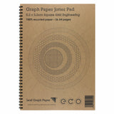 A4 Graph Paper 2mm 0.2cm Squared, 100% Recycled Jotter Pad, 56 Pages