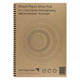 A4 Graph Paper 5mm 0.5cm Squared Engineering, 100% Recycled Jotter Pad, 56 Pages