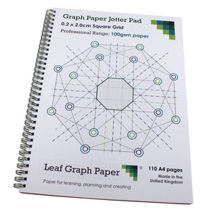 2mm 0.2cm Squared Graph Paper Jotter, 110 A4 pages, Frosted Covers, 100gsm Paper