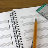 A4 Manuscript Music Paper Double Stave Staff, 110 Page Jotter, 100gsm Paper