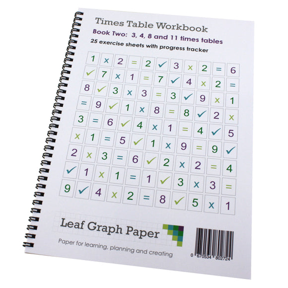 Times Table Workbook KS2 3, 4, 8 and 11 Tables Mix (Ages 6 to 9) Book 2